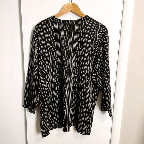 1970s vintage metallic gold and black tunic - size 2x - Picture 4 of 6